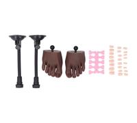Silicone Practice Foot Model Left Right Live Live Liveing Selon réaliste Flexible Nail Practice Formation Pied pour le salon de manucure avec stand 2 Modèles de pied de pratique