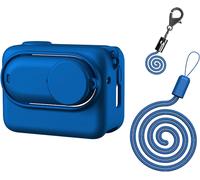 Silicone Protective Case Compatible with Insta360 GO3,Lens Cap with Lanyard for Insta 360GB 3 Action Camera Accessories (Blue)