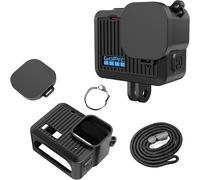 Silicone Protective Case for GoPro Hero with Lens Cover and Wrist Strap (Black)