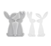 Silicone Rabbit Mold,Easter Couple Rabbit Candle Molds | Bunny Spring Plaster Mould | Plaster Ornament DIY Projects Home Decor Making Farmhouse Holiday Party