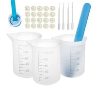 Silicone Resin Measuring Cup Kit - 100ml Reusable Mixing Cup | Silicone Stirring Stick, Dropper And Finger Cots, Epoxy Resin Mixing Tools For Mold Making, Jewelry And Candle Making