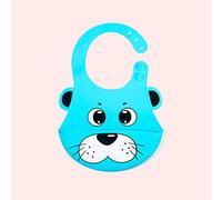 Silicone Rice Bowl Baby Child Bavoir Animal De Bande Dessinée Bleu Etanche Et Anti-Sale