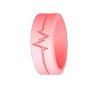 Silicone Ring Women -Breathable Air Grooves Engagement Bands, Heartbeat Silicone Wedding Ring For Couple, Exquisite Silicones Soft Glowing Rings Couples Outdoor Survival Light Party