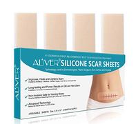 Silicone Scar Removal Sheets, Fast & Effective Removes Scars for C-Sections, Acne, Surgery, Burn and More, Reusable Scar Strips [5.9”x1.57”] - 4 Pack (2 Month Supply)