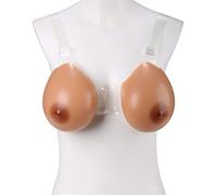 Silicone Seins Faux Seins Prothèse Faux Seins pour Mastectomie, Faux seins artificiels avec sangle de soutien-gorge réglable, pour jeu de rôle déformation ( Color : Brown , Taille : DD~1200g )
