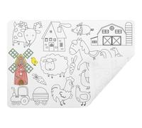 Silicone : Set DE Table À COLORIER - THÈME Ferme, Blanc