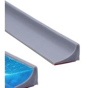 Silicone Seuils de Douche 200CM, Gris, Bande Imperméable Pliable pour Joint d'Étanchéité Douche, Stoppeur d'eau pour Paroi en Verre et Plancher de Douche, Installation Facile et Résistante