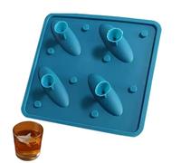 Silicone Shark Ice Tray - Easy Release Shark Shape Mold | 4 Cavity Reusable Ice Cube Tray | For Home Kitchen Party Family Gathering Celebration Restaurant Picnic Camping, Food Grade