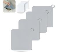 Silicone Shower Drain Cover/Odor Proof Drain Cover to Prevent Cockroaches in Patio Drains Kitchen and Shower (4 Pack) (15 x 15 cm) (Grey)