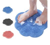 Silicone Shower Foot Scrub Pad, 2025 New Wall-mounted Foot Cleaning Pad Back Scrubber Exfoliating Bath Bath Pad, Upgraded Shower Foot Back Scrub Massage Pad (Blue)