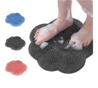 Silicone Shower Foot Scrub Pad, 2025 New Wall-mounted Foot Cleaning Pad Back Scrubber Exfoliating Bath Bath Pad, Upgraded Shower Foot Back Scrub Massage Pad (Blue) (Grey)
