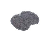 Silicone Shower Scrubber Mat with Suction Cups, Wall or Floor Mounted Hands-Free Cleaning Pad for Feet and Body, Bathroom Use (Gray)