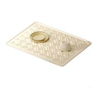 Silicone Sink Organizer Tray 29x8cm Heat Resistant(White S) | Withstands 260° pour c heat, protects counters from hot pots, dishwasher safe, compact 29x8cm size, cream or gray