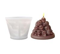 Silicone Skull Candle Mold, Skull Mountain Wax Casting Mould, Reusable Flexible Craft Tool Candle Making Halloween Decor Accent for Bathroom, Kitchen, Living Room, Home, Balcony, Party Use