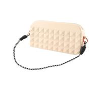 Silicone Small Makeup Bag, Travel Toiletry Organizer Pouch, Zipper Key Phone Holder for Women, Friends, Daughters, Nieces, Wives and Mothers, 9.06x1.81x4.13 inches, Pink