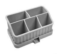 Silicone souple avec sections amovibles - Boîte de rangement étanche pour savon et shampooing - Base antidérapante pour bord de baignoire (gris)