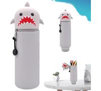 Silicone Souple Requin Trousse,Requin Trousse Extensible En Silicone,Requin Trousse Extensible,Rétractable Requin 2 En1trousse,2 En1 Requin Trousse,Verticale Requin Trousse Ecole,Pour Étudiant