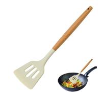 Silicone Spatula Wood Handle | Heat Resistant Solid Spoon Slotted Turner | Anti-Scalding And Anti-Slip Soup Ladle Cookware - Spoon, Slotted Turner, Cooking Kitchen Utensils Spatula For Baking