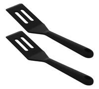 Silicone Spatule Cuisine Résistante à Chaleur 2 Pièces, Noir | Silicone Pratique, Ne Se Déforme Pas Facilement, Usage la Cuisine, Format Mini, pour Poêle Antiadhésive
