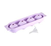 Silicone Sphere Freezer Mold - Release Ice Ball Maker, Quad Cavities with Beverage Chiller Tool, Bartender Kitchen Accessory, Portable Drink, Craft Set for Home Party Bar Cocktail Summer Juice