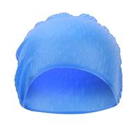 Silicone Swimming Cap for Adults | Water Shedding Design with Ear Protection | Long Hair Swim Cap for Women/Men/Lap Swimming | Flexible Comfort Fit, Absent (Bleue)