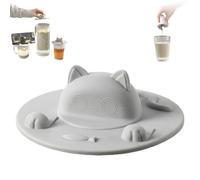 Silicone Tea Bag Holder Lid Tea Bag Squeezer Heat Retaining for Mug, Food-Grade Silicone Cup Topper, Easy Squeeze No-Drip Design for Home Office Daily Use (Gray)