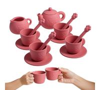 Silicone Tea Set, Pretend Play Teapot Kit, Soft Kids Play Tea Party Set with Safe Flexible Material Build, Sturdy Educational Toy Kit, Cute Style Design, Imaginative Role Plays Toy for Home Use