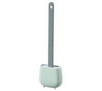 Silicone toilet brush - Silicone toilet brush with holder, ToileTt Scrubber Deep Cleaning Toilets, Silicone Scrubber and Floor Standing Free Punch Holder with Drain Bottom Hole Designed