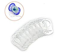 Silicone Transparent Dummy Clip Adaptateur,10 Pack Bouton Anneau de silicone Mannequin Sucette Titulaire Clip Bébé Dummy Pacifier Clip pour Sucette MAM NUK de Style Clair