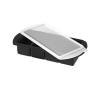 Silicone Tray, Freezer Tray, 11.81x5.12x2.2 Inches, Compact Shape 4 Cavity Leak Proof Container with Lid, Kitchen Tool for Meal Prep, Juice, Whiskey, Wine and Cocktails Use