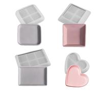 Silicone Tray Molds For Resin - 4-piece PlasterCasting Art Craft Moulds