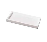 silicone tray, Plateau de salle de bain rectangulaire en silicone épais, résistant aux chocs et durable, distributeur de savon,for bathroom accessories(White)