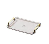 silicone tray, Plateau de service rectangulaire avec poignée, plateau décoratif for salle de bain, rangement de table for maison, hôtel,for bathroom accessories(M grey)