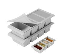 Silicone Trays, Reusable Food Storage, 2/4-Grid Freezer Containers, Meal Prep Freezing Soups Broth Leftovers Baking Kitchen Apartment Fridge, Easy Pop, Space Saving
