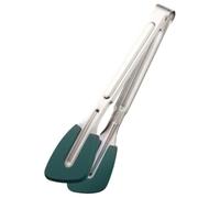 Silicone Vert Pince Cuisine en Acier Inoxydable pour Buffet | Poignée Ergonomique Lisse, Portable, Protège les Mains, pour Petits-déjeuners et Banquets