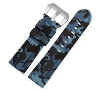 Silicone Watch Band pour PAM111 386 441 STACTES DE POURCEUR DE SÉRIE 20mm 22 mm 24 mm 26 mm Bracelet de camouflage sportif imperméable (Couleur: Camo Red Silver, taille: 22 mm)