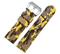 Silicone Watch Band pour PAM111 386 441 STACTES DE POURCHEUR DE LA SÉRIE 20MM 22 mm 24 mm 26 mm Bracelet de camouflage sportif imperméable (Couleur: Camo Green Black, taille: fermoir noir noir)