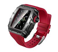 SILICONE Watch Strap Metal Film Temperred Film intégré Set ， pour 9/8/7 / SE / 4/5/6 Série 44mm 45 mm Band de montre Bracelet Amélioration de bracelet Remplacez la sangle