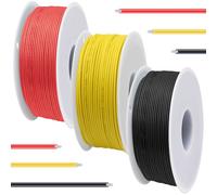 Silicone Wire 22 Gauge 600V 22AWG Stranded Tinned Copper Wire 3 Colors (Black,Red,Yellow) 7m/23ft Each Electrical Wiring Kit for 3D Printer Car Model