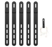 Silicone Zip Vies - 5,12 pouces Organisateur de câble réglable réutilisable avec 4 trous, liens en silicone flexibles pour les fils de regroupement et de fixation, les cordes, idéale pour la gestion d