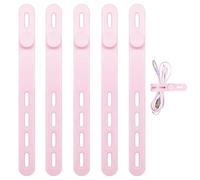 Silicone Zip Vies - 5,12 pouces Organisateur de câble réglable réutilisable avec 4 trous, liens en silicone flexibles pour les fils de regroupement et de fixation, les cordes, idéale pour la gestion d