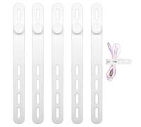 Silicone Zip Vies - 5,12 pouces Organisateur de câble réglable réutilisable avec 4 trous, liens en silicone flexibles pour les fils de regroupement et de fixation, les cordes, idéale pour la gestion d