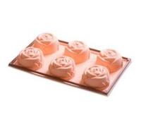 Platerie de service SilikoMart 194489 moule à gâteau 6 trous rose