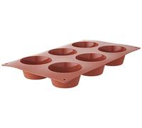 Silikomart 20.023.00.0060 SF023 Moule Forme Muffin Taille Moyenne 6 Cavités Silicone Terre Cuite, Brique