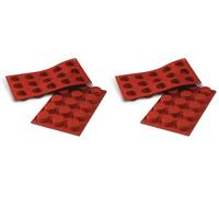 Silikomart 20.027.00.0060 SF027 Moule Forme Petit-Four 15 Cavités Silicone Terre Cuite, Marron (Lot de 2)