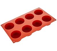 Silikomart 20.028.00.0060 SF028 Moule Forme Cylindre 8 Cavités Silicone Terre Cuite, Terracotta