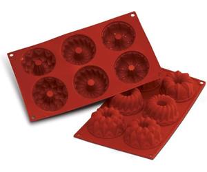 Silikomart 20.061.00.0060 SF061 Moule Thème Fantaisie 6 Cavités Silicone Terre Cuite, Variety