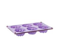 Silikomart 20.061.41.0063 SF061 Moule Thème Fantaisie 6 Cavités Silicone Lilas