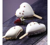 Silikomart 22.343.87.0065 GEL03M Moule à Esquimaux Forme Cœur Silicone Blanc