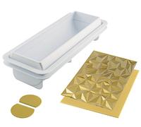 Silikomart Kit pour bûche glacée Diamond – Silicone 25 x 8 x 6,7 cm – Blanc